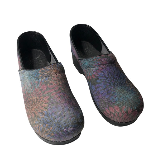 Dansko Professional‎ Clogs Shoes Womens Size 41 Multicolor Floral Comfort Work - Picture 1 of 9